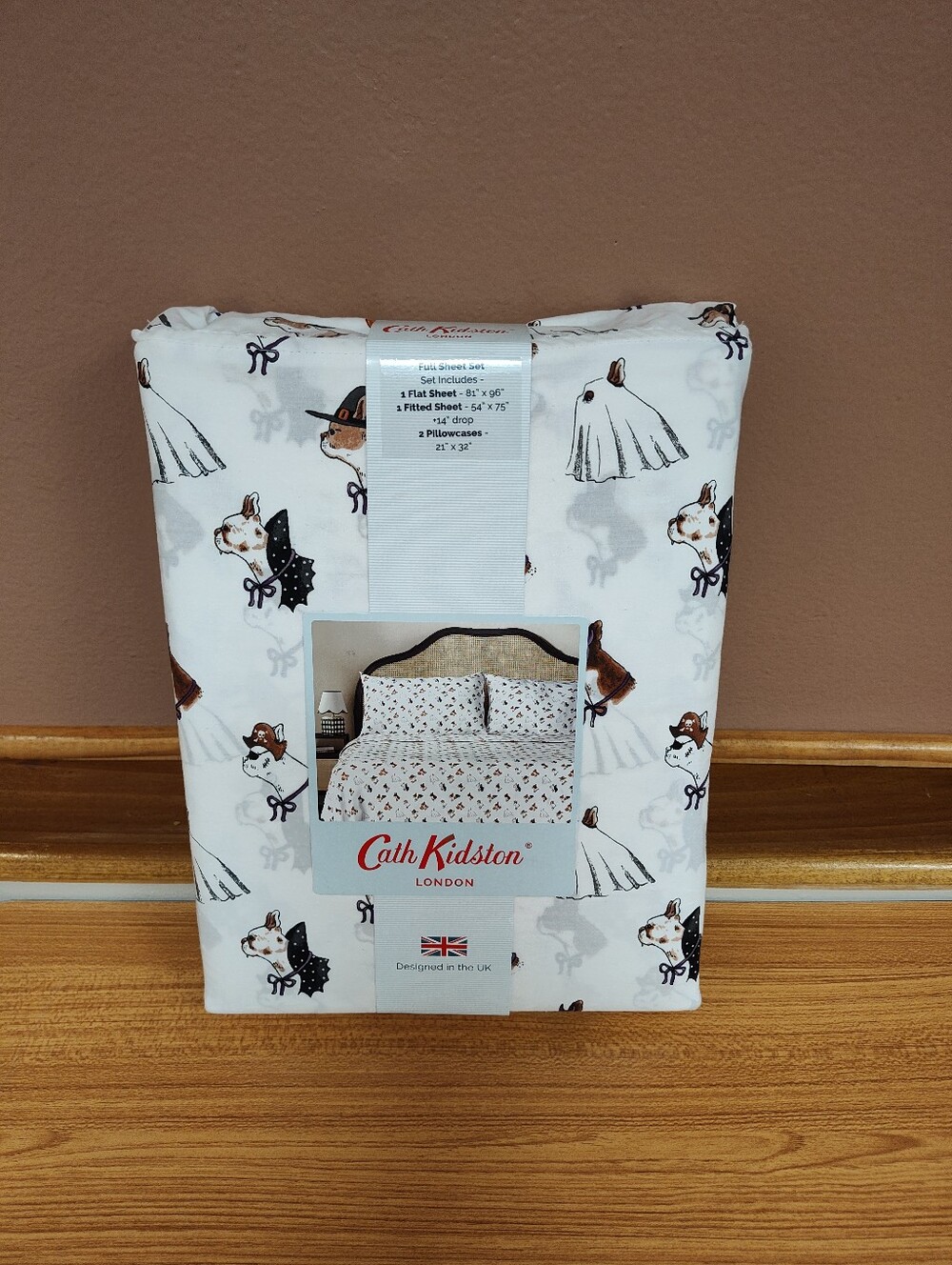 NWT! Cath Kidston  Halloween Spooky Dogs Sheet Set - Full Size - 100% Cotton